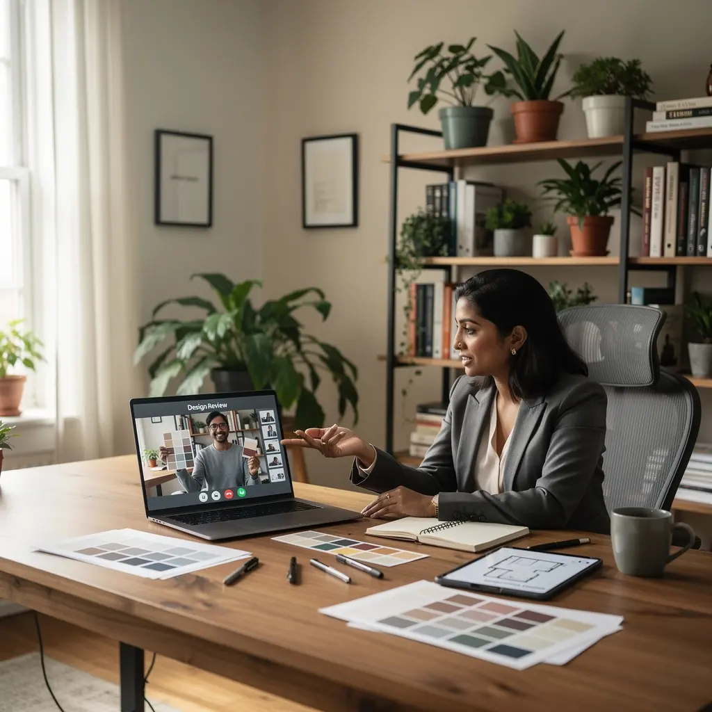 Pokój dziecięcy z kolorowymi ścianami i funkcjonalnymi meblami.